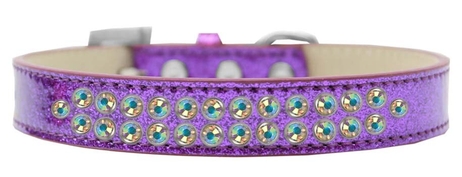 Dog, Puppy & Pet Ice Cream Collar, "Two Row Aurora Borealis Crystal Rimsets"