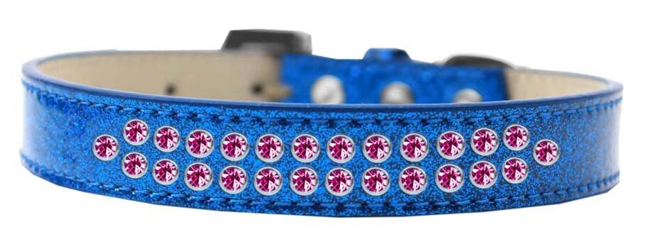 Dog, Puppy & Pet Ice Cream Collar, "Two Row Bright Pink Crystal Rimsets" - DOGGO'S KING