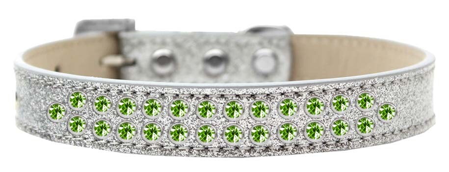 Dog, Puppy & Pet Ice Cream Collar, "Two Row Lime Green Crystal Rimsets"