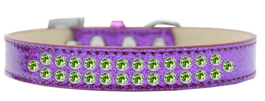 Dog, Puppy & Pet Ice Cream Collar, "Two Row Lime Green Crystal Rimsets"