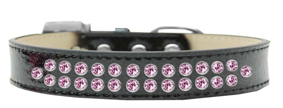Dog, Puppy & Pet Ice Cream Collar, "Two Row Light Pink Crystal Rimsets"