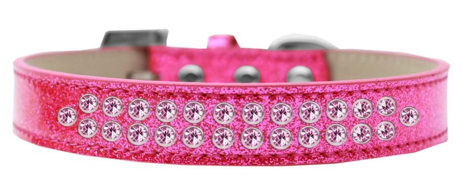 Dog, Puppy & Pet Ice Cream Collar, "Two Row Light Pink Crystal Rimsets"