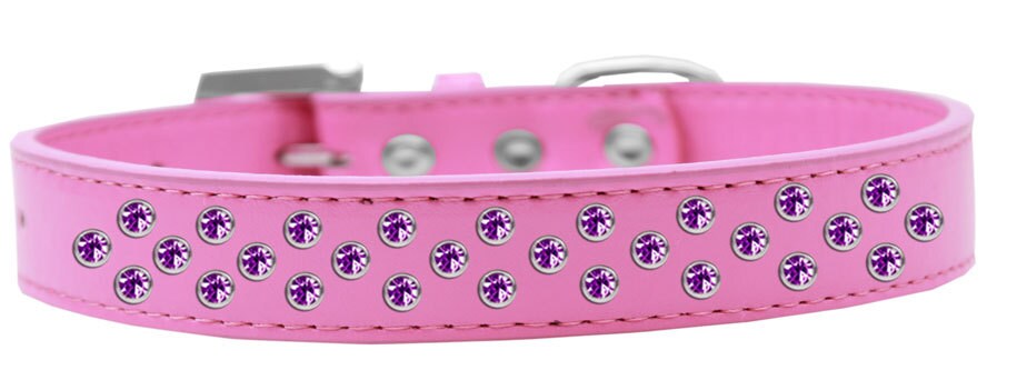 Dog, Puppy & Pet Fashion Collar, "Purple Crystal Rimsets Sprinkles" - DOGGO'S KING