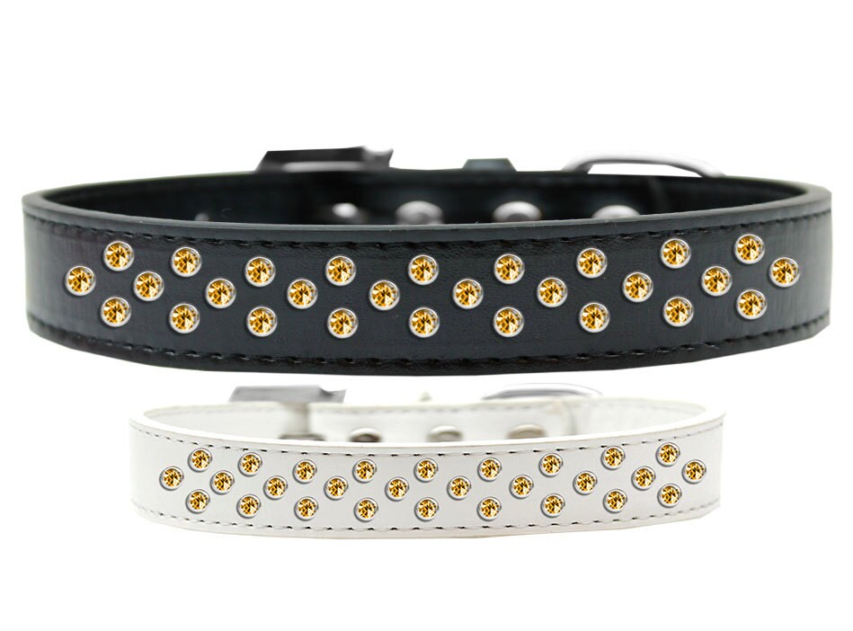 Dog, Puppy & Pet Fashion Collar, "Yellow Crystal Rimsets Sprinkles"