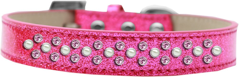 Dog, Puppy & Pet Ice Cream Collar, "Pearl and Light Pink Crystal Rimsets Sprinkles"