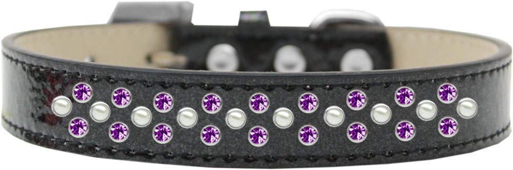 Dog, Puppy & Pet Ice Cream Collar, "Pearl and Purple Crystal Rimsets Sprinkles"