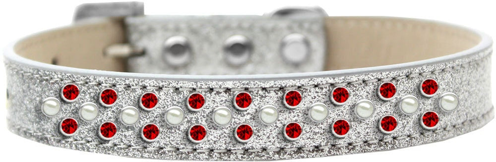 Dog, Puppy & Pet Ice Cream Collar, "Pearl and Red Crystal Rimsets Sprinkles"