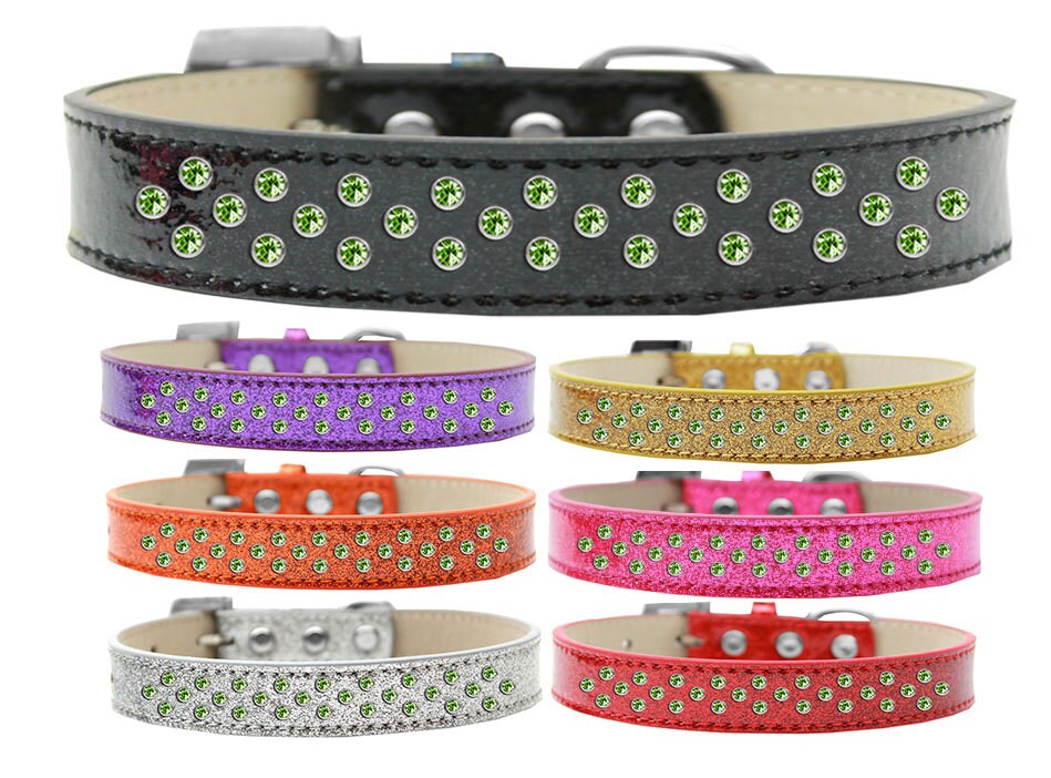 Dog, Puppy & Pet Ice Cream Collar, "Lime Green Crystal Rimsets Sprinkles"