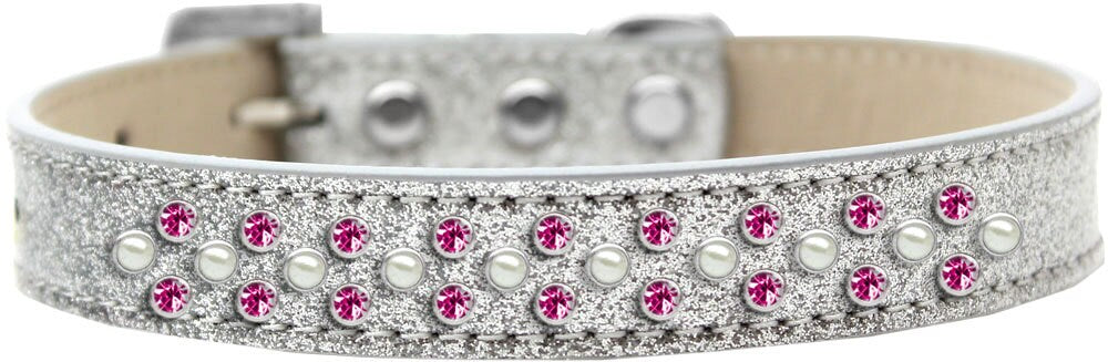 Dog, Puppy & Pet Ice Cream Collar, "Pearl and Bright Pink Crystal Rimsets Sprinkles"
