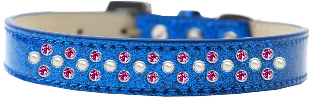 Dog, Puppy & Pet Ice Cream Collar, "Pearl and Bright Pink Crystal Rimsets Sprinkles"