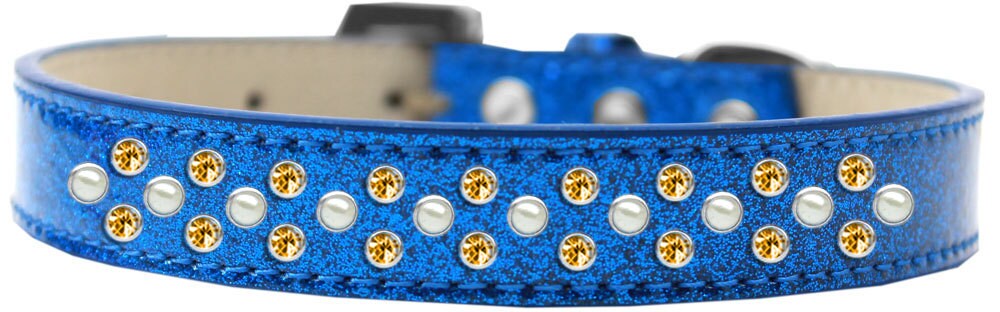 Dog, Puppy & Pet Ice Cream Collar, "Pearl and Yellow Crystal Rimsets Sprinkles"