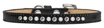 Dog, Puppy and Pet Ice Cream Collar, "Pearl & Clear Crystal Rimsets"