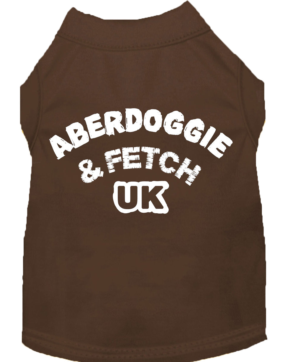 Pet Dog & Cat Shirt Screen Printed, "Aberdoggie and Fetch UK" - DOGGO'S KING