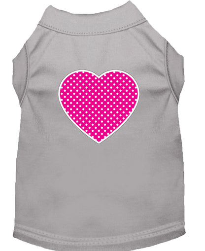 Pet Dog & Cat Shirt Screen Printed, "Pink Swiss Dot Heart" - DOGGO'S KING