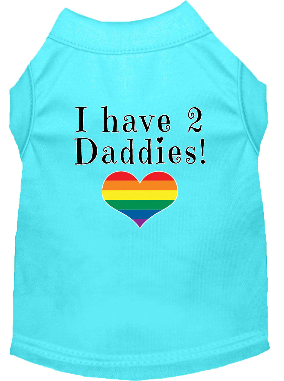 Pet Dog & Cat Shirt Screen Printed, "I Have Two Daddies"