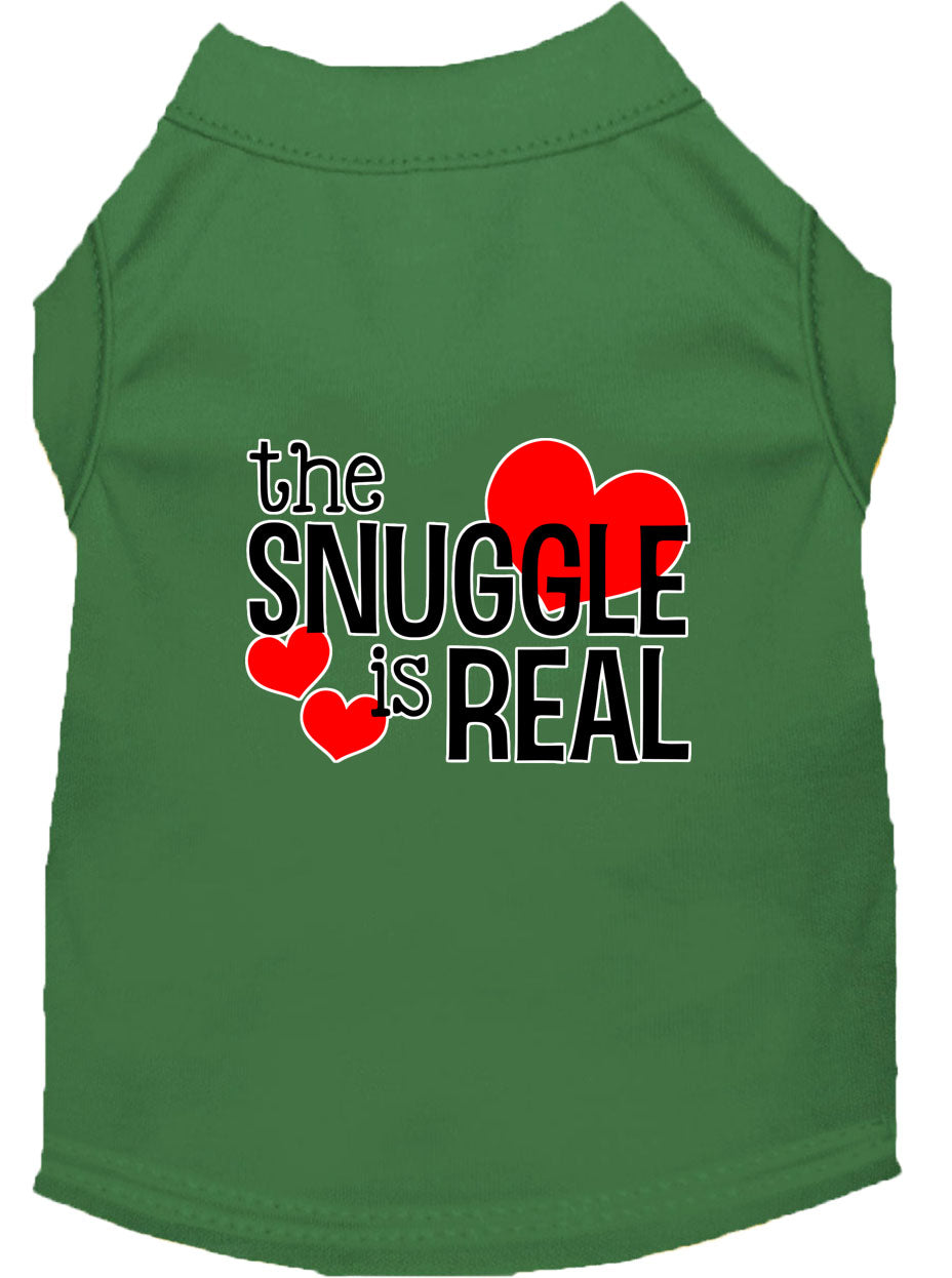 Pet Dog & Cat Shirt Screen Printed, "The Snuggle Is Real"