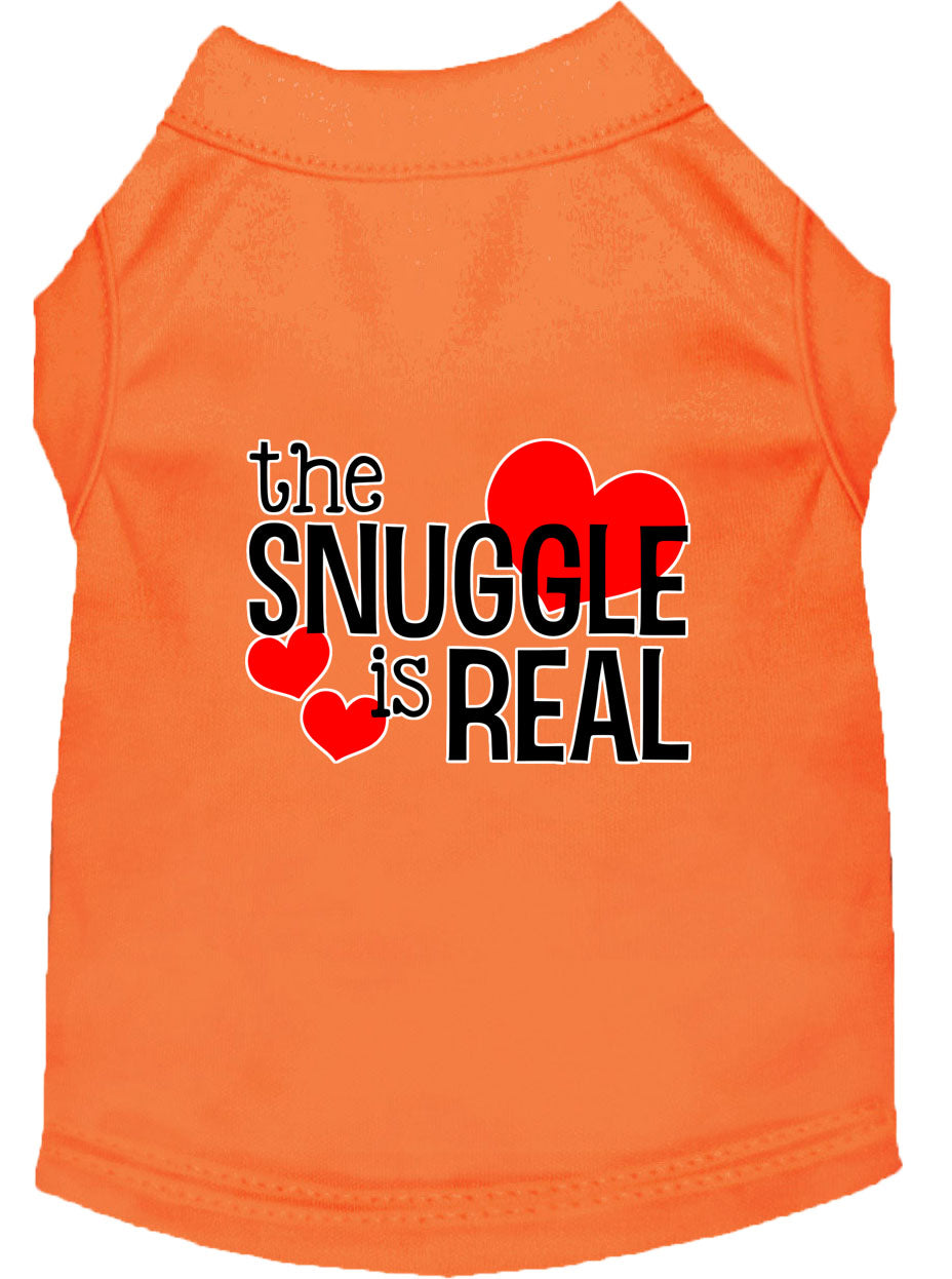 Pet Dog & Cat Shirt Screen Printed, "The Snuggle Is Real"