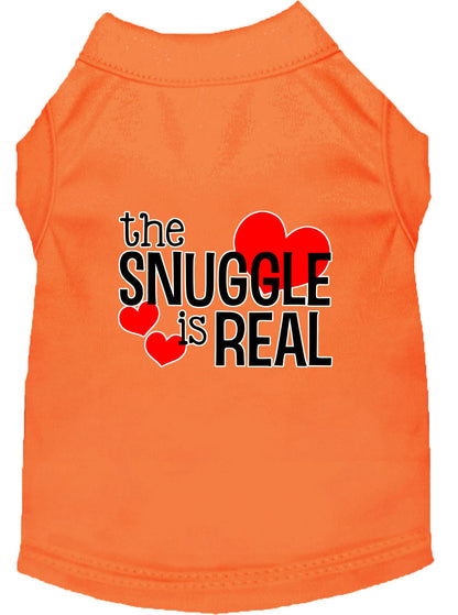 Pet Dog & Cat Shirt Screen Printed, "The Snuggle Is Real"