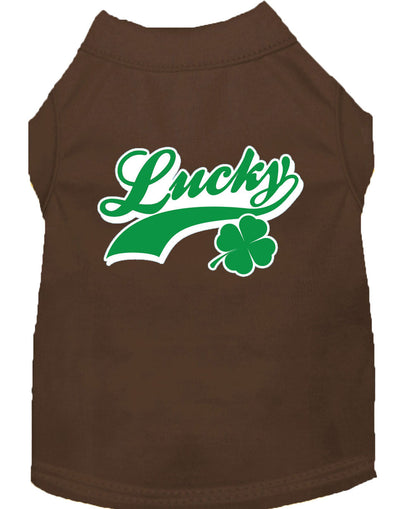 Pet Dog & Cat Shirt Screen Printed, "Lucky Swoosh"