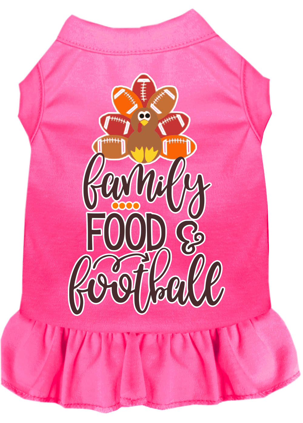 Pet Dog and Cat Dress Screen Printed, "Family, Food & Football"