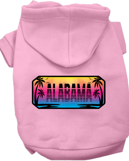 Pet Dog & Cat Screen Printed Hoodie for Small to Medium Pets (Sizes XS-XL), "Alabama Beach Shades"