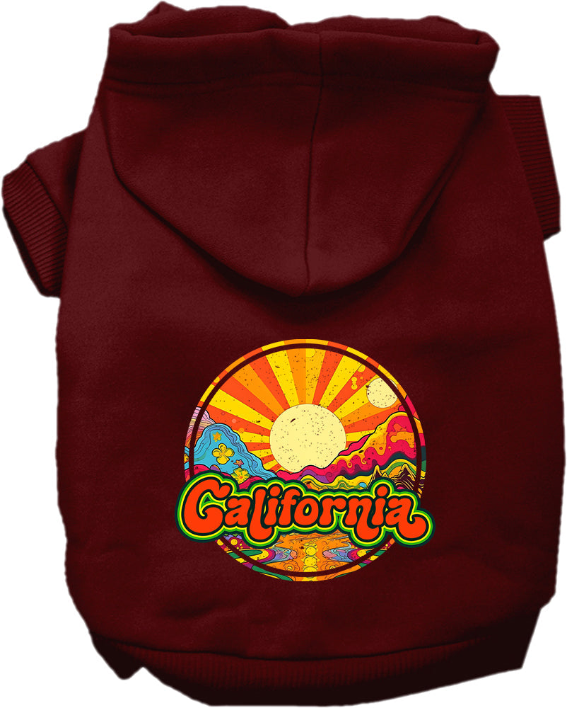 Pet Dog & Cat Screen Printed Hoodie for Small to Medium Pets (Sizes XS-XL), "California Mellow Mountain"