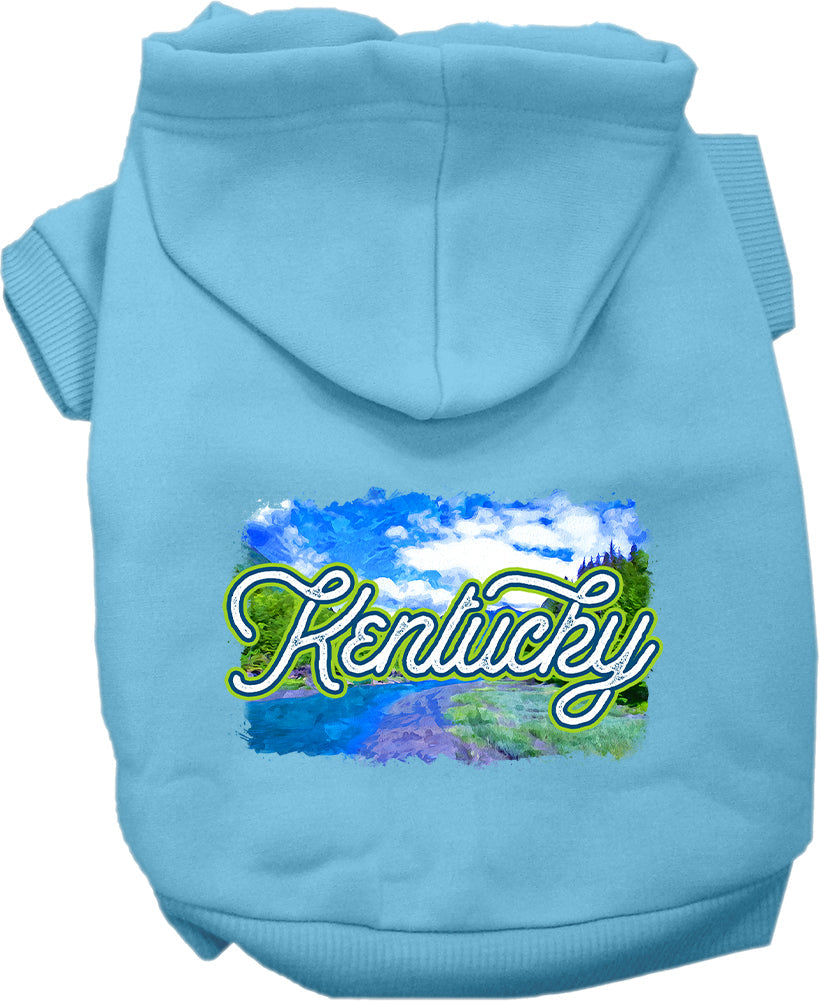 Pet Dog & Cat Screen Printed Hoodie for Small to Medium Pets (Sizes XS-XL), "Kentucky Summer"
