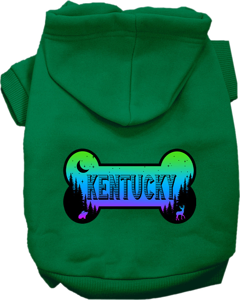 Pet Dog & Cat Screen Printed Hoodie for Small to Medium Pets (Sizes XS-XL), "Kentucky Mountain Shades"