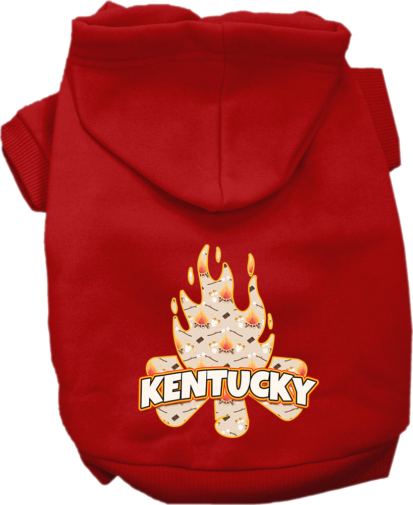 Pet Dog & Cat Screen Printed Hoodie for Small to Medium Pets (Sizes XS-XL), "Kentucky Around The Campfire"