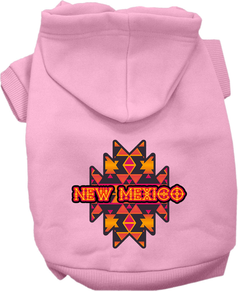 Pet Dog & Cat Screen Printed Hoodie for Small to Medium Pets (Sizes XS-XL), "New Mexico Navajo Tribal"