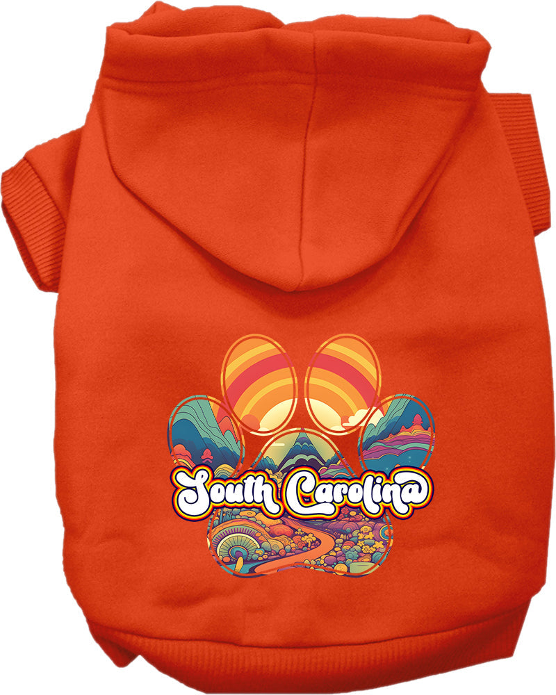 Pet Dog & Cat Screen Printed Hoodie for Small to Medium Pets (Sizes XS-XL), "South Carolina Groovy Summit"