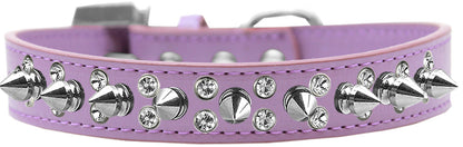 Pet and Dog Spike Collar, "Double Crystal & Silver Spikes" - DOGGO'S KING