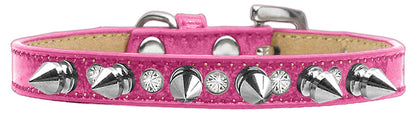 Dog, Puppy and Pet Ice Cream Collar, "Crystal & Silver Spikes" - DOGGO'S KING