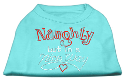 Christmas Pet Dog & Cat Shirt Rhinestone, "Naughty, But In A Nice Way"