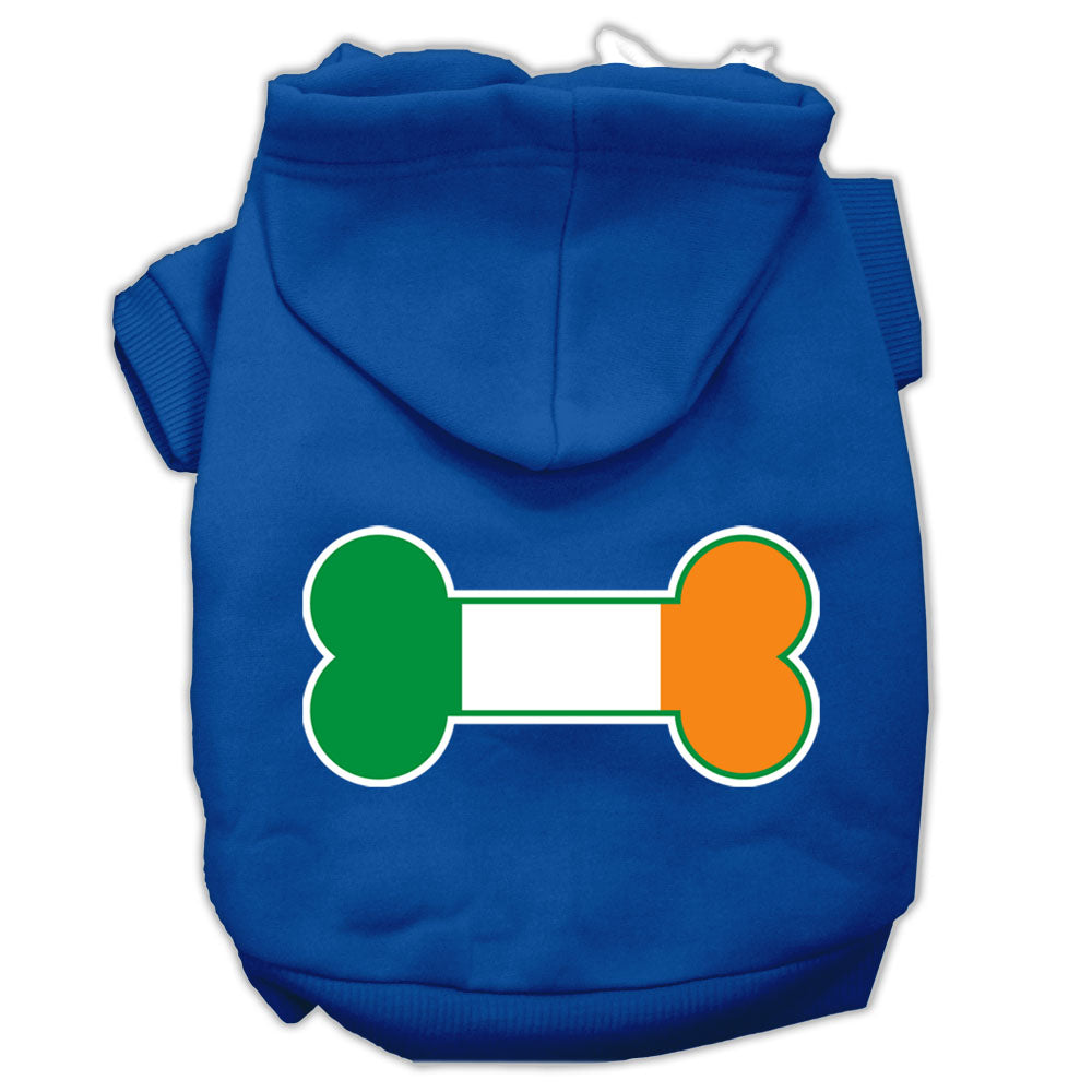 Pet Dog & Cat Hoodie Screen Printed, "Bone Shaped Ireland Flag"