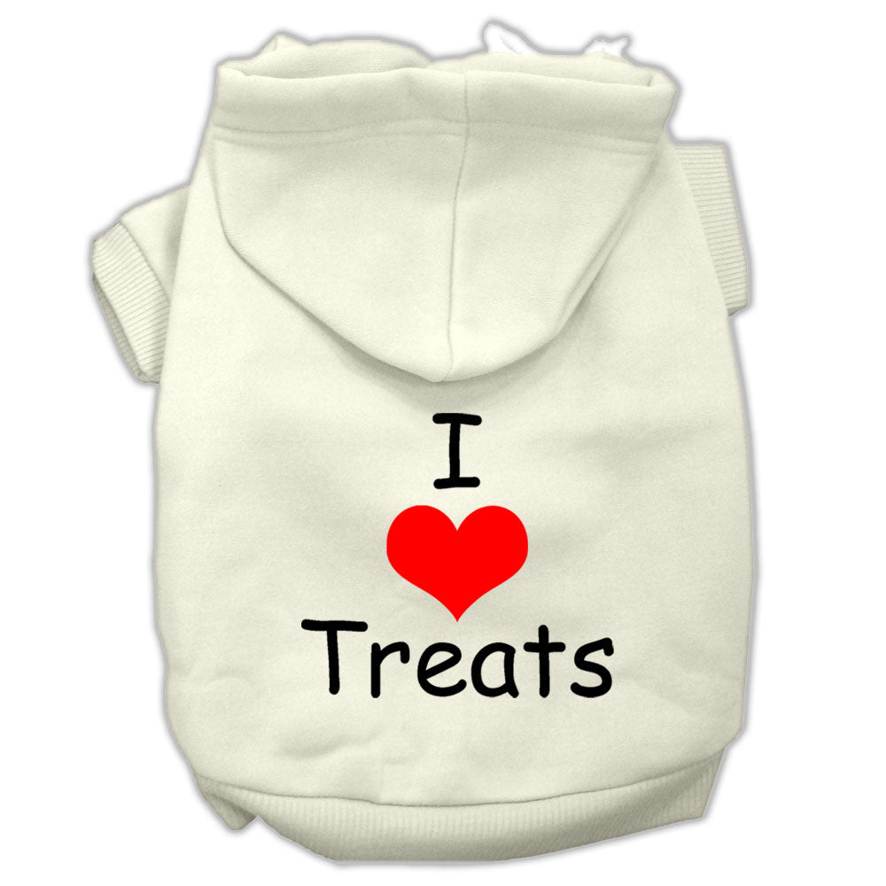 Pet, Dog & Cat Hoodie Screen Printed, "I Love Treats"