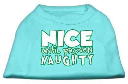 Christmas Pet Dog & Cat Shirt Screen Printed, "Nice Until Proven Naughty"