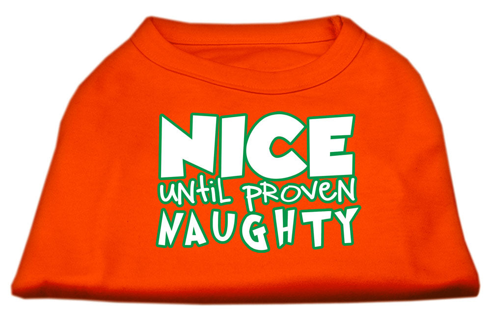 Christmas Pet Dog & Cat Shirt Screen Printed, "Nice Until Proven Naughty"