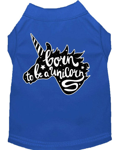 Pet Dog & Cat Shirt Screen Printed, "Born To Be A Unicorn" - DOGGO'S KING