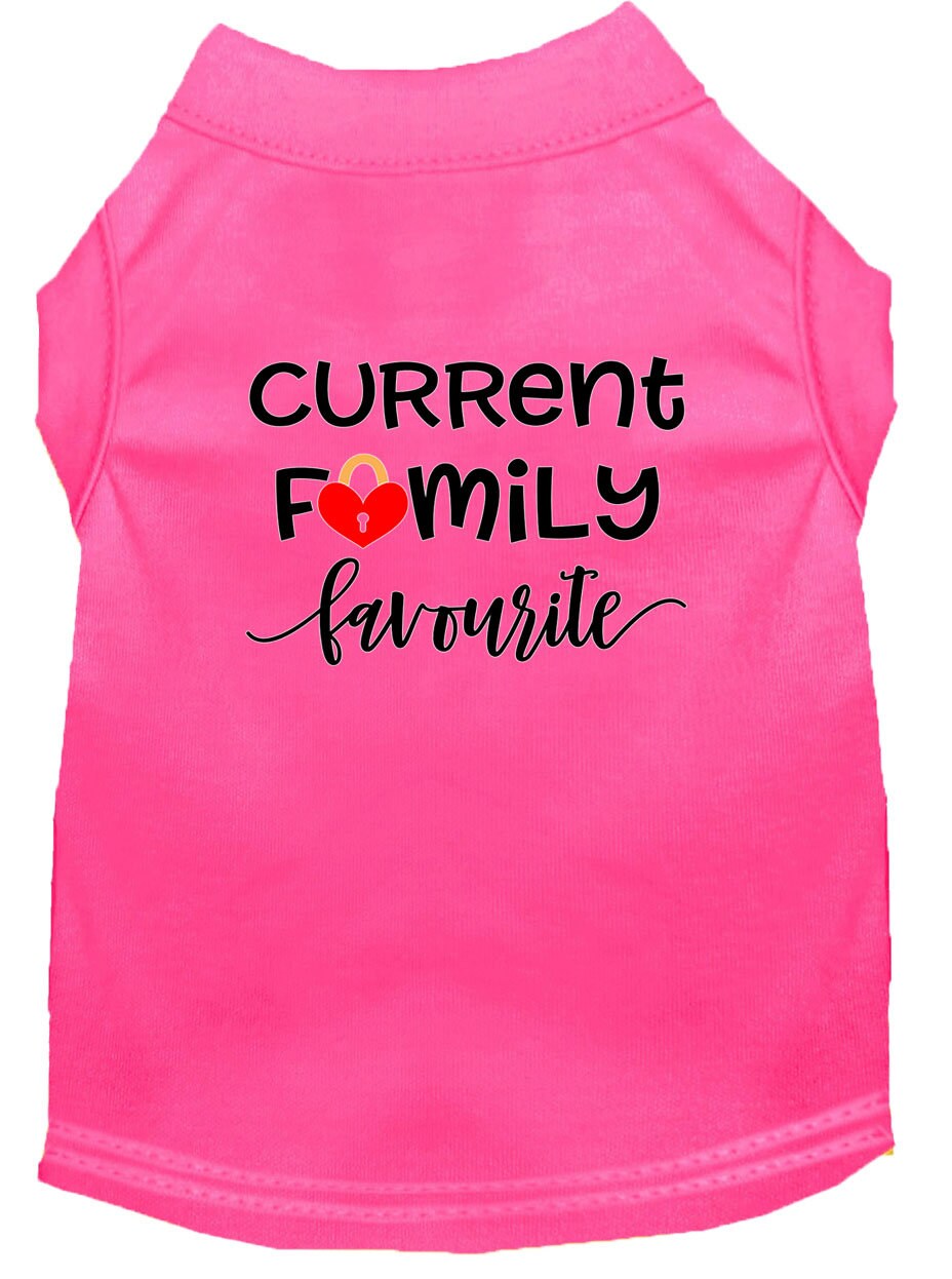 Pet Dog & Cat Shirt Screen Printed, "Current Family Favorite"