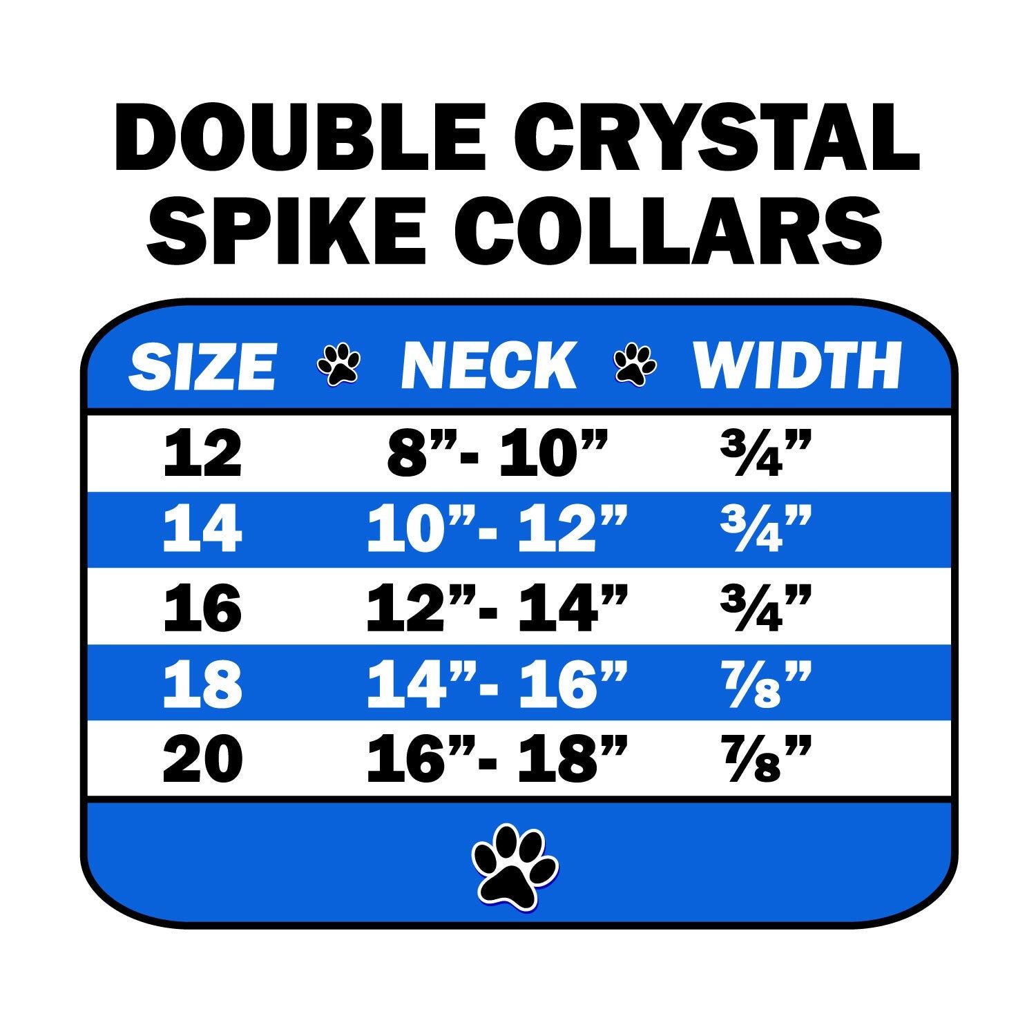 Dog, Puppy and Pet Ice Cream  Collar, "Double Crystal & Clear Spikes" - DOGGO'S KING