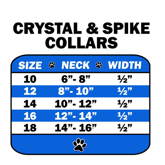 Dog, Puppy and Pet Collar, "Animal Print Crystal & Spike" - DOGGO'S KING