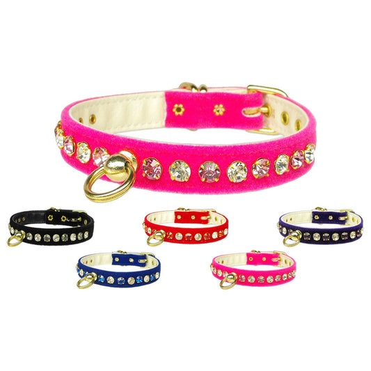 Dog, Puppy and Pet Collar, "Velvet Deluxe" - DOGGO'S KING