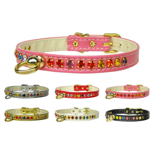 Dog, Puppy & Pet Collar, "#26 One Row Confetti Crystal Jewelry Set" - DOGGO'S KING