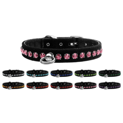 Dog, Puppy and Pet Collar, "Black Velvet Crystal Elite" - DOGGO'S KING