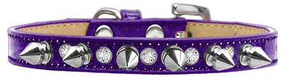 Dog, Puppy and Pet Ice Cream Collar, "Crystal & Silver Spikes" - DOGGO'S KING