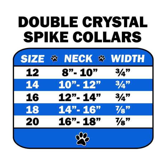 Pet and Dog Spike Collar, "Double Crystal & Neon Green Spikes" - DOGGO'S KING