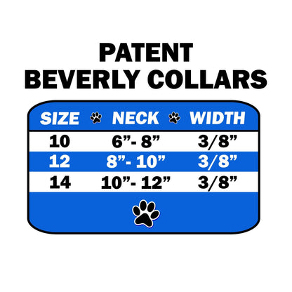 Dog, Puppy & Pet Collar, "Patent Jewel Beverly" - DOGGO'S KING