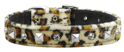 Dog, Puppy and Pet Collar, "Animal Print Crystal & Pyramid" - DOGGO'S KING