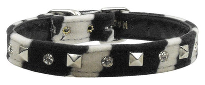 Dog, Puppy and Pet Collar, "Animal Print Crystal & Pyramid" - DOGGO'S KING